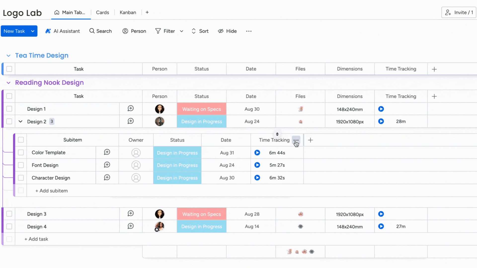 Time Tracking Subitem Total.gif