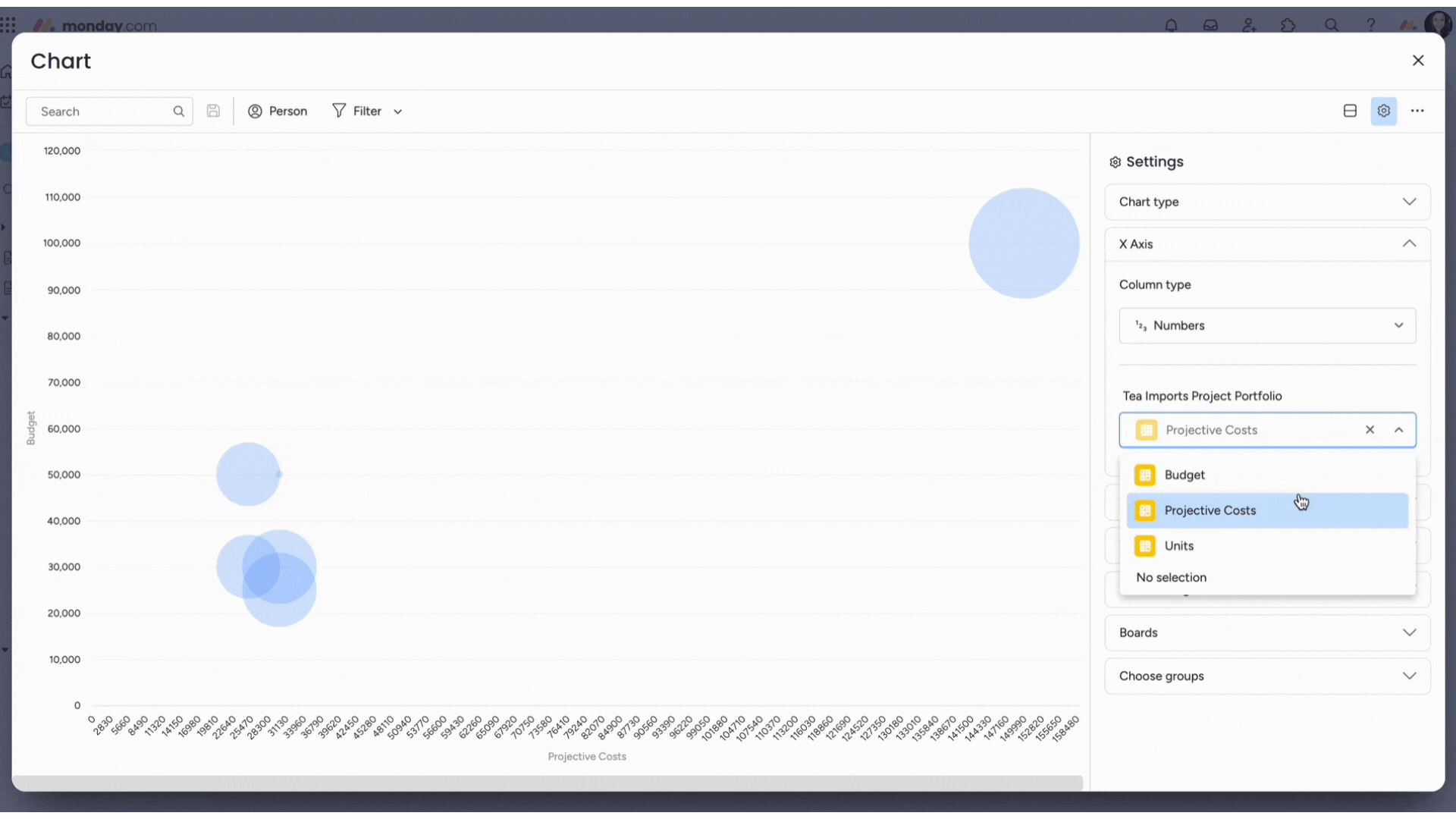 Dashboard Bubble Widget X Axis.gif