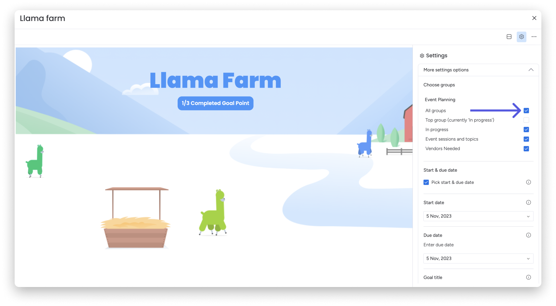 Dashboard Llama Widget- Select groups.png