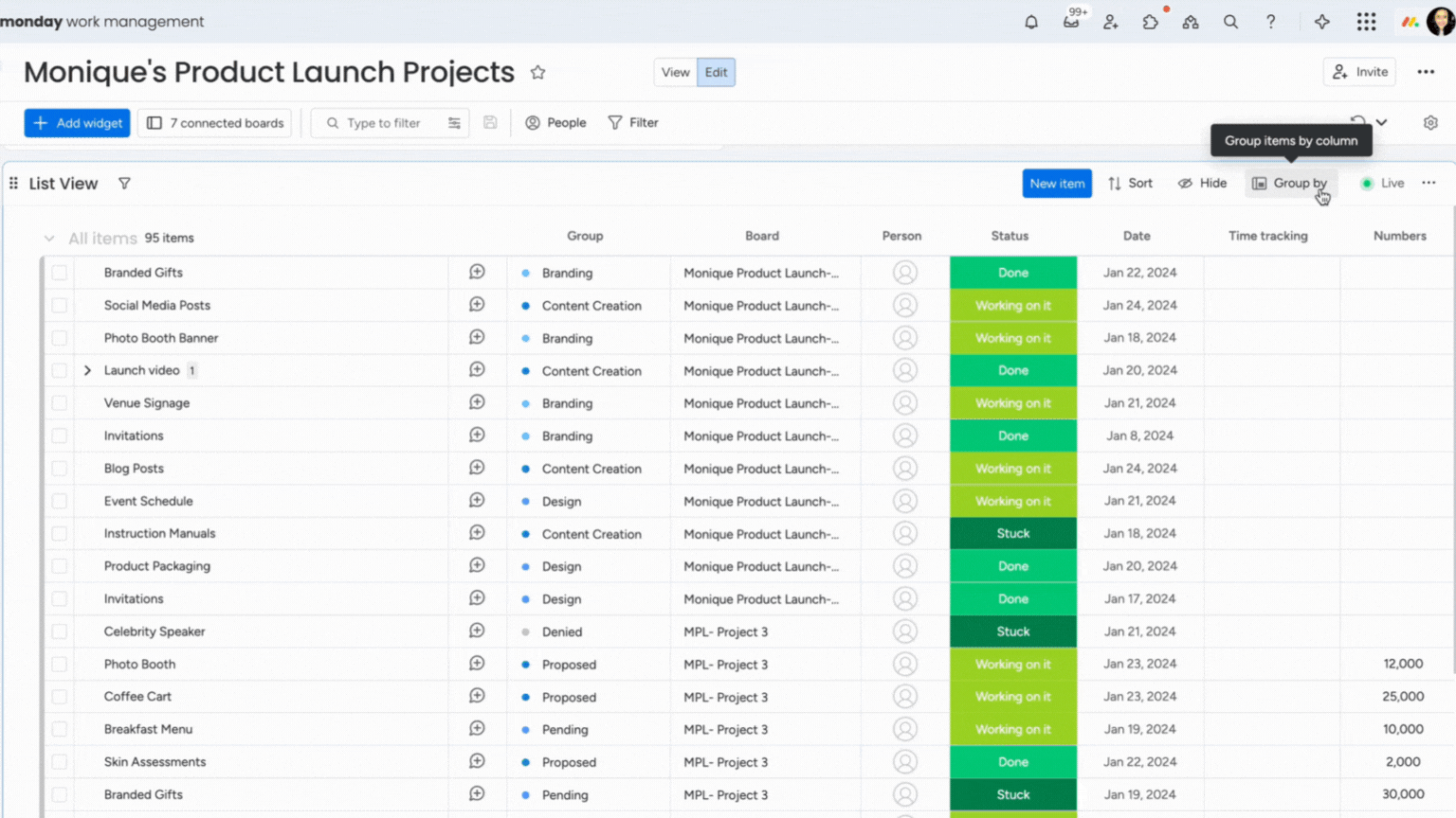 Insights- Group By on List View Widget (1).gif
