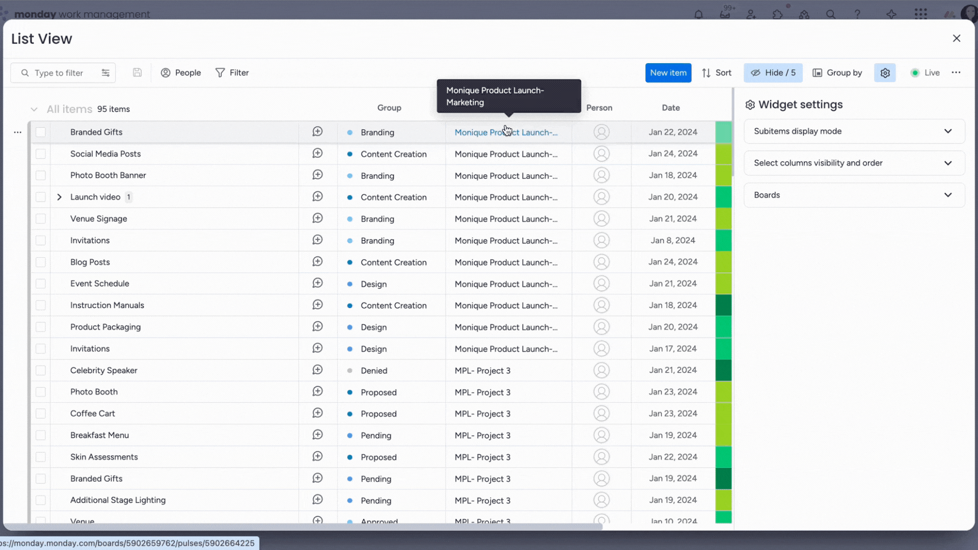 Insights- Boards List View Widget Settings.gif