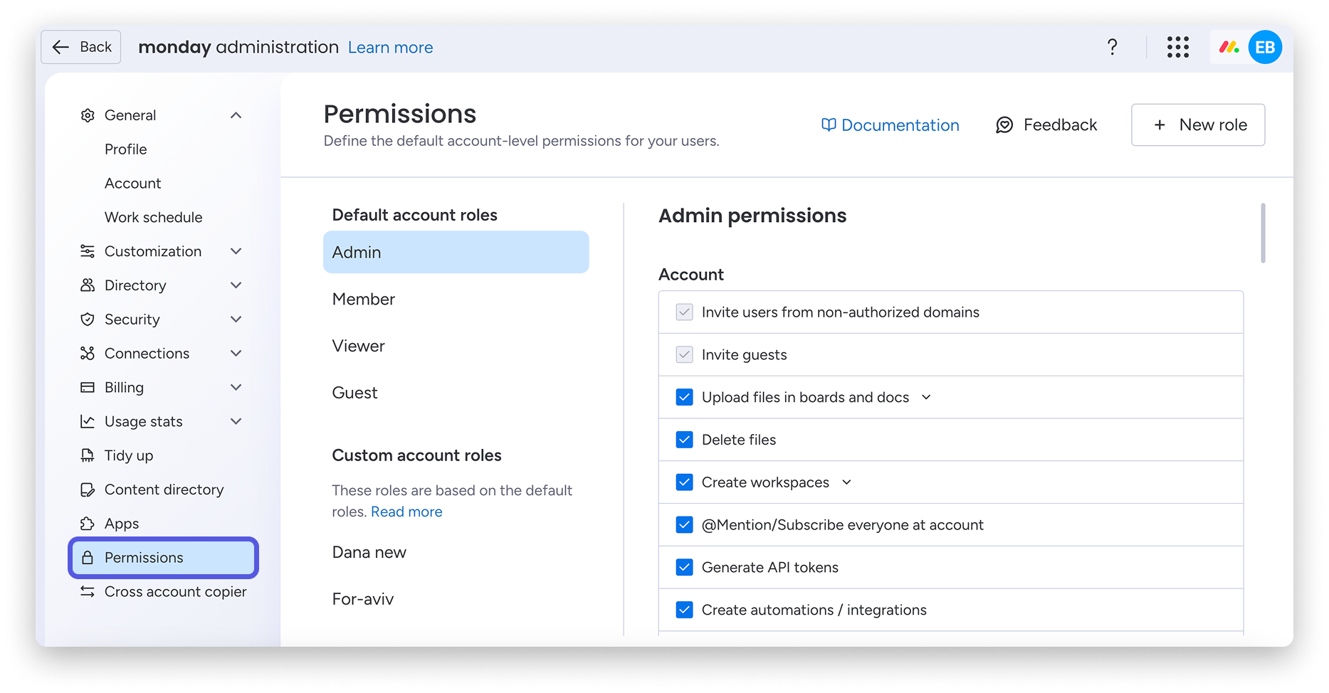 Workspace permissions – Support