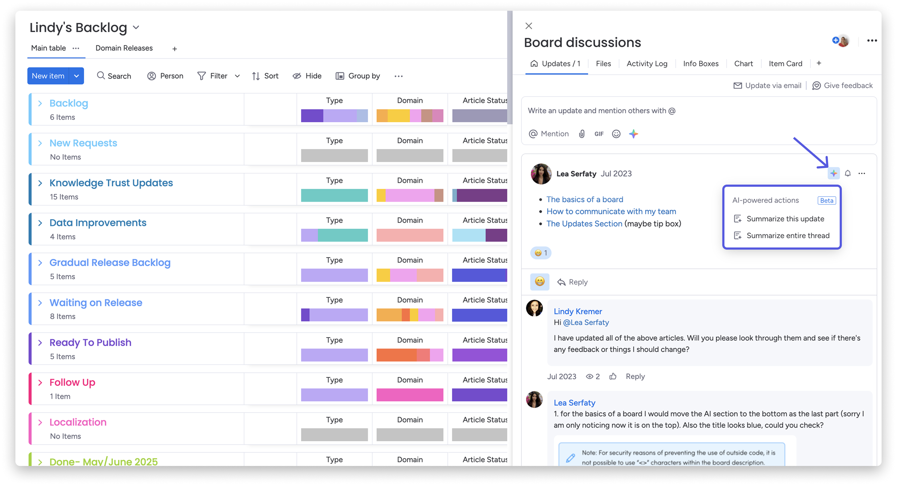 P&I- AI Summarize Updates Options.png