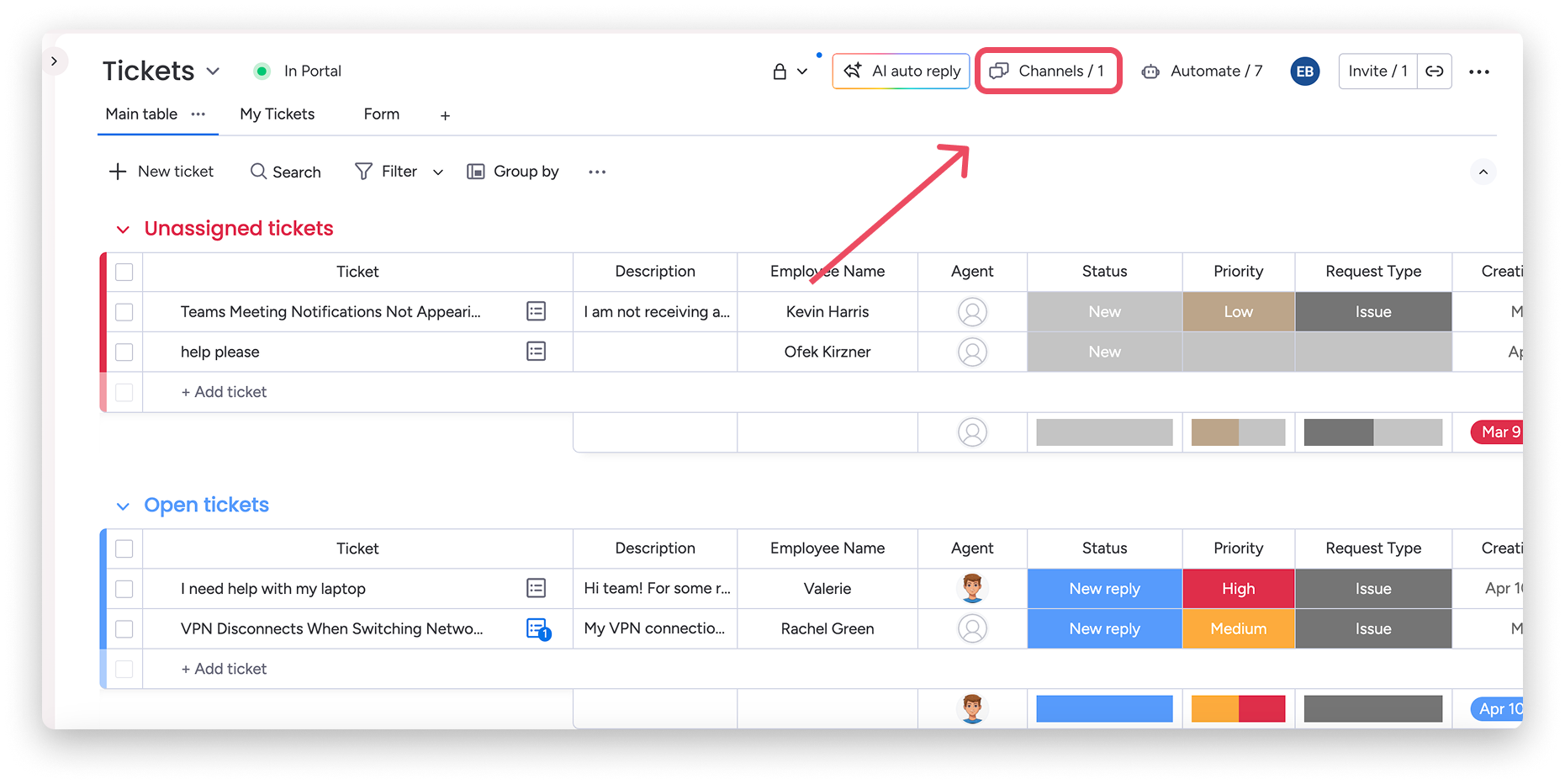 Unique features found only in monday service – Support