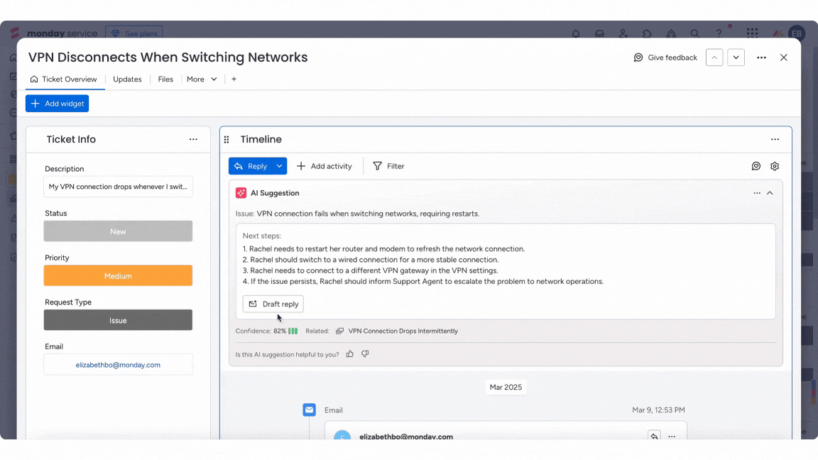 Get started with monday service – Support