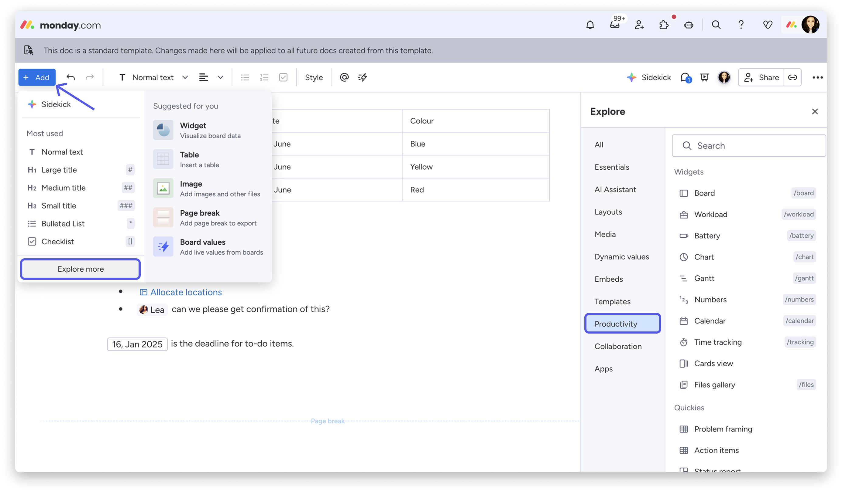 Mondayページ workdoc のカスタマイズ – Support