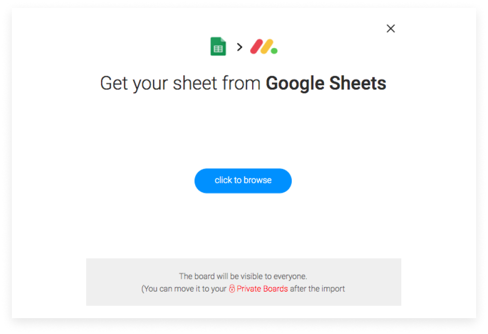 i import my projects from google sheets