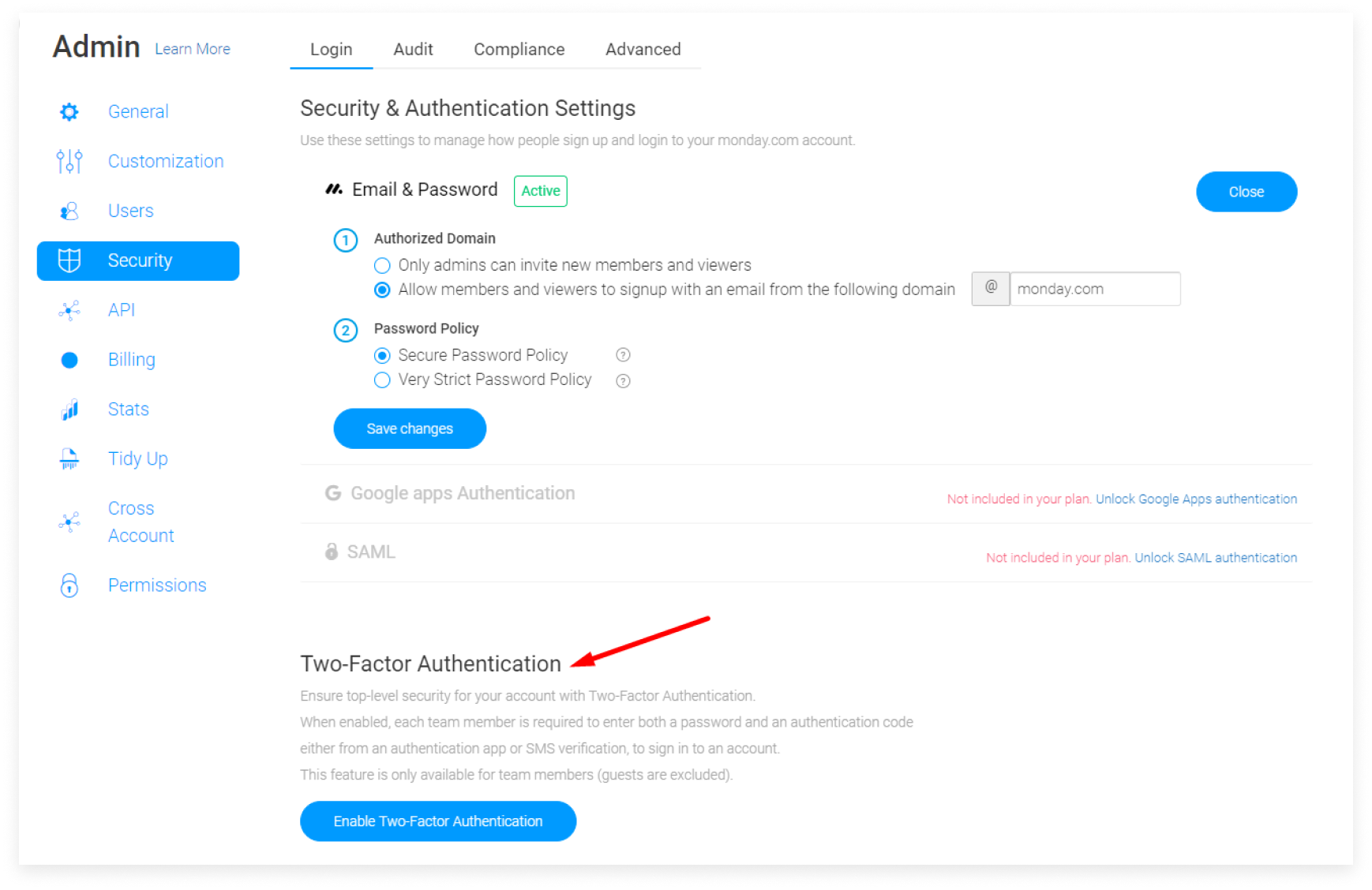 multi factor authentication security policy