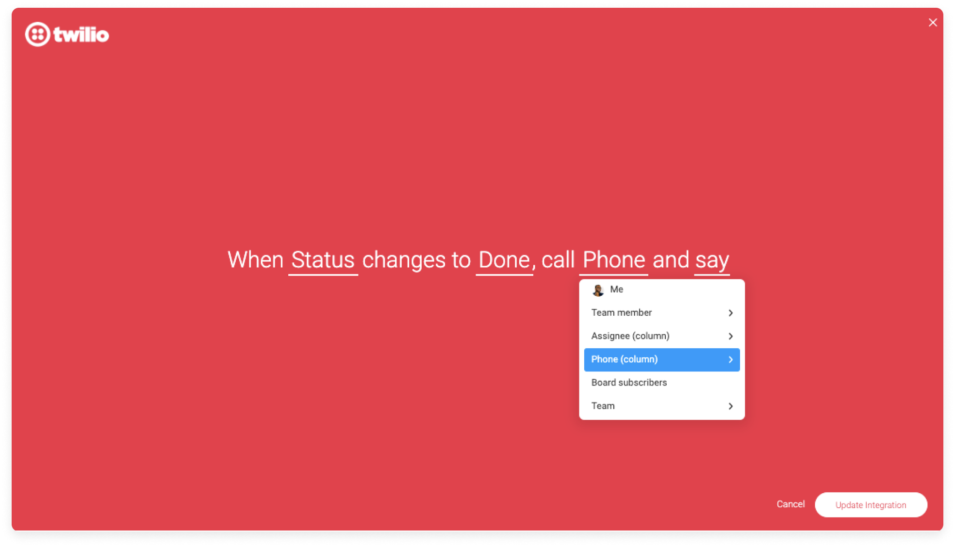 Twilio Integration – Support