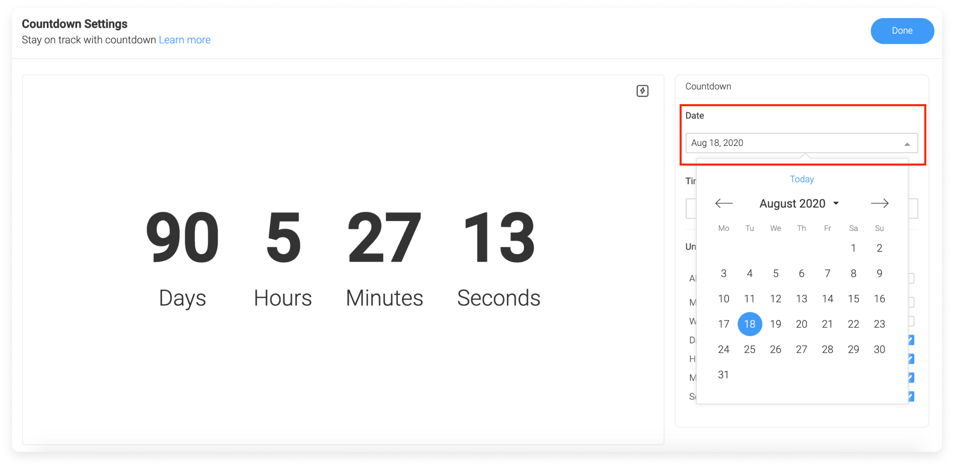 The Countdown Widget – Support