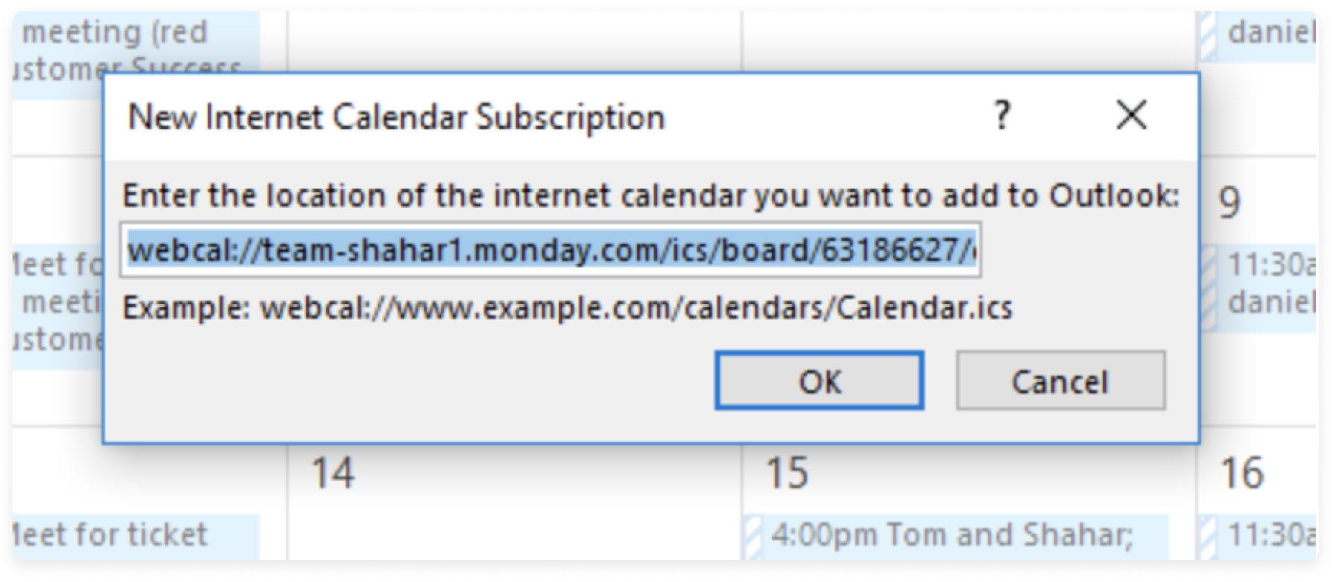 Outlook Calendar Integration Support