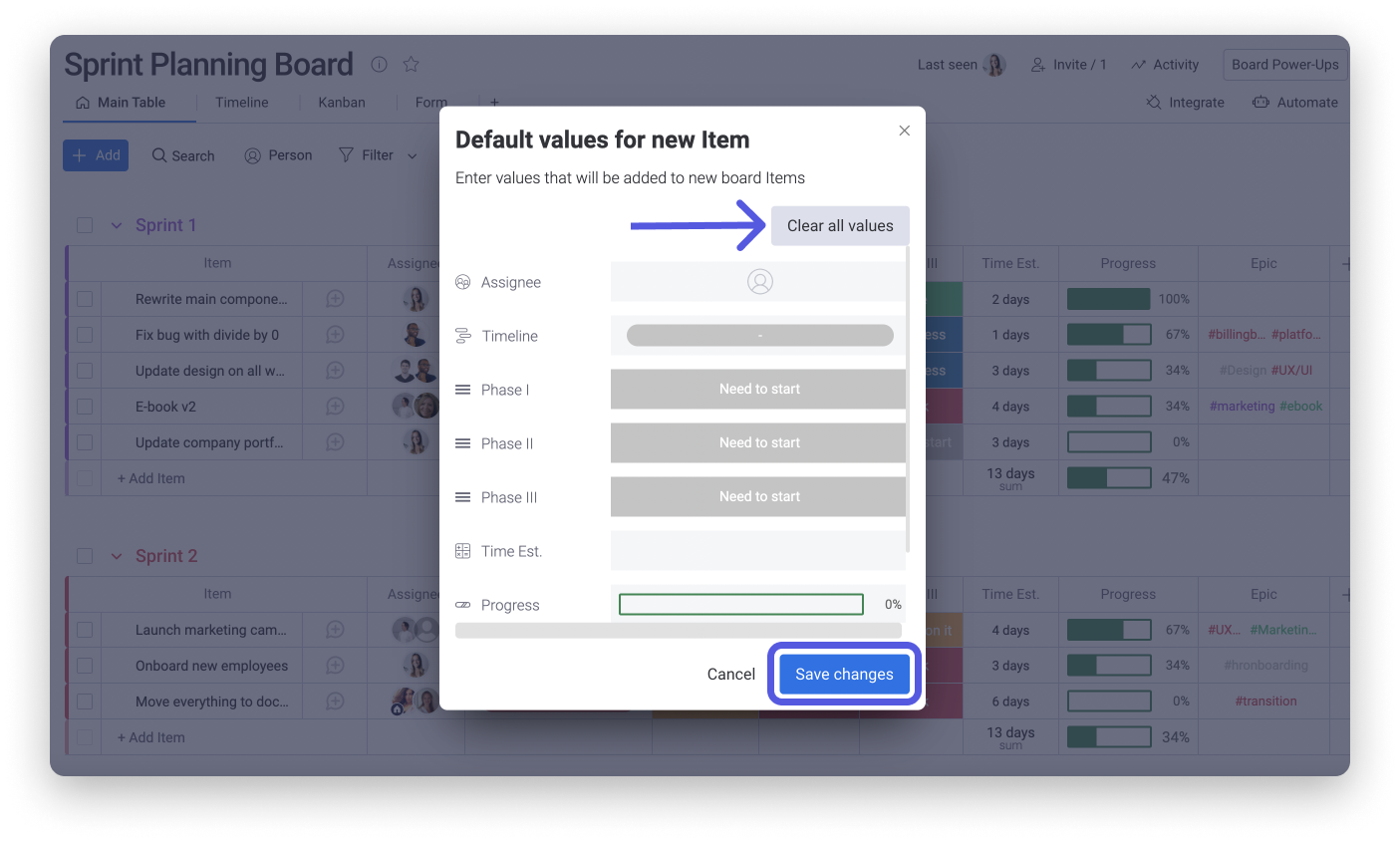 Item default value – Support