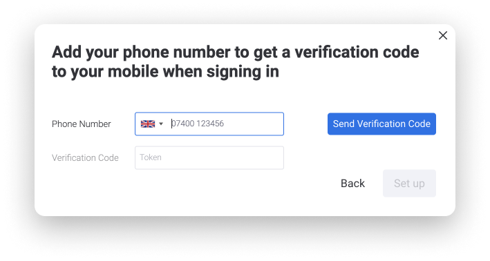 Ability to receive 2FA verification codes via text message on